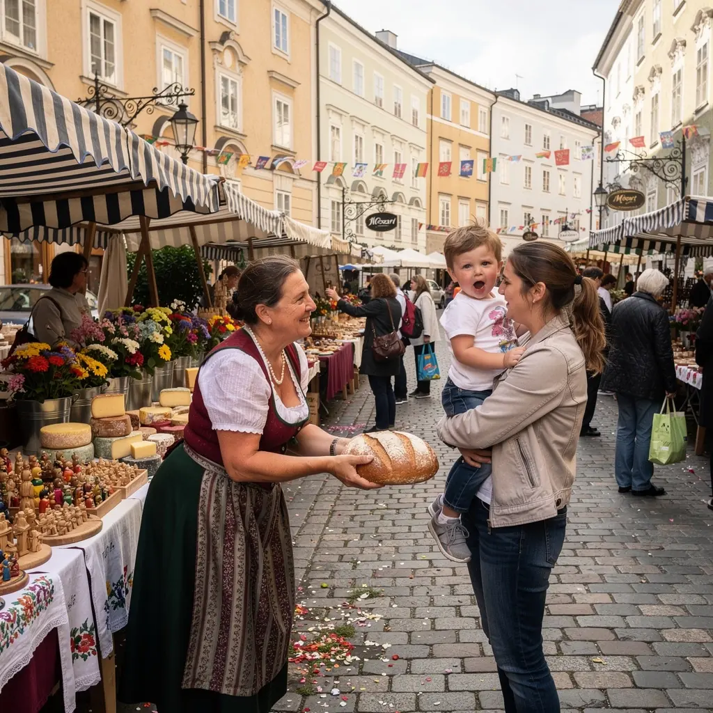 Ein malerischer Blick auf die Salzach mit Blick auf die Altstadt und die Festung Hohensalzburg.