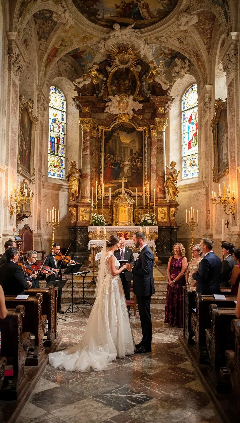 Ein charmantes Straßenbild im Mozartsviertel, umgeben von historischen Gebäuden und blühenden Blumen.