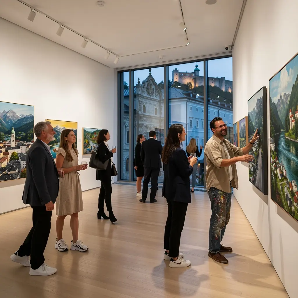 Die prachtvolle Fassade eines klassischen Salzburger Wohnhauses, das die Schönheit der alten Architektur widerspiegelt.