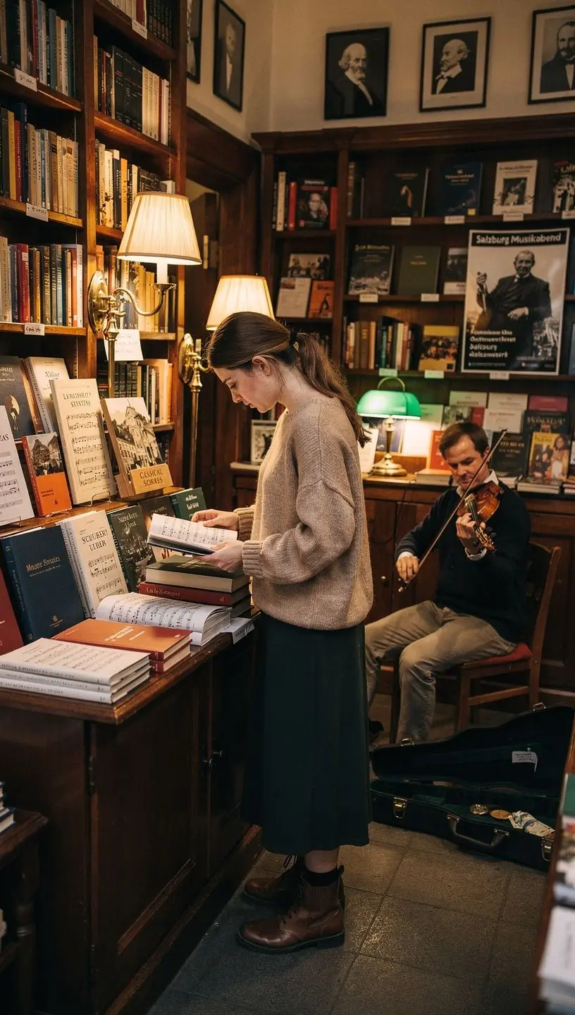 Charmante Gassen im Mozartsviertel, gesГ¤umt von traditionellen CafГ©s und GeschГ¤ften.