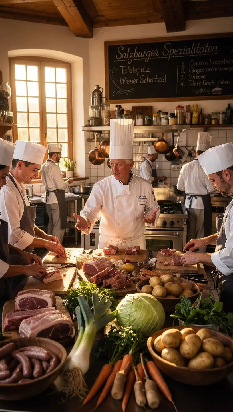 Historische GebГ¤ude im Stadtzentrum von Salzburg mit prachtvollen Fassaden.